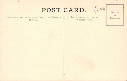 Vintage postcard with printed text on a beige background
