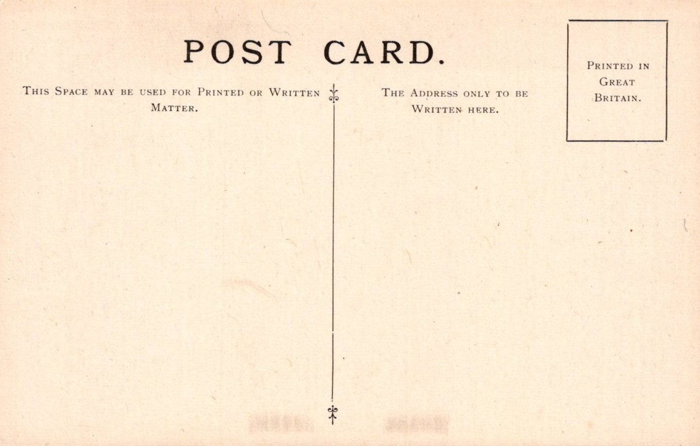 Vintage postcard template with text and a vertical line.