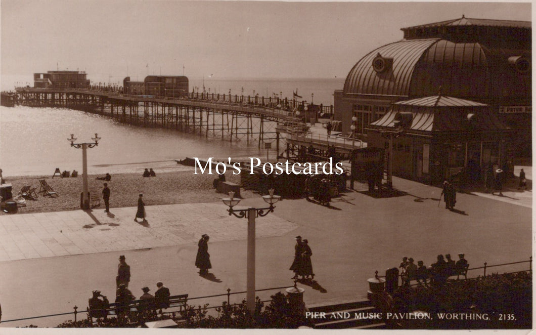 Sussex Postcard - Pier and Music Pavilion, Worthing  SW19221
