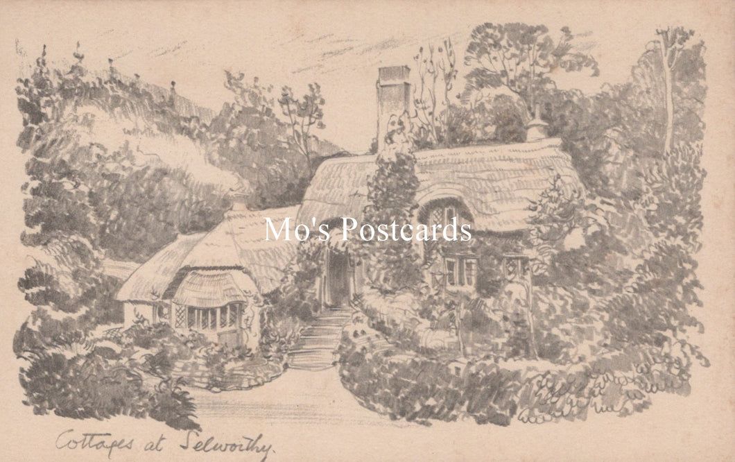 Somerset Postcard - Cottages at Selworthy SW19238