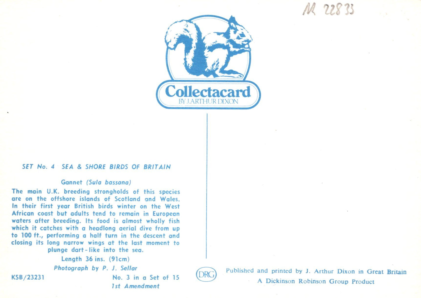 Collectacard for sea and shore birds of Britain with Collectacard logo on a white background