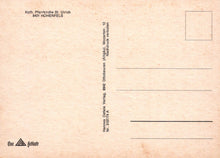 Load image into Gallery viewer, Back of a postcard with text and a logo on a beige background
