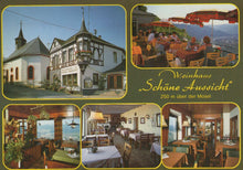 Load image into Gallery viewer, Collage of images from a restaurant named &#39;Weinhaus Schäne Aussicht&#39; with exterior, interior, and scenic views.
