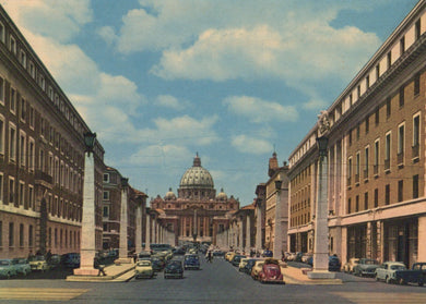 Street view with a domed building under a blue sky