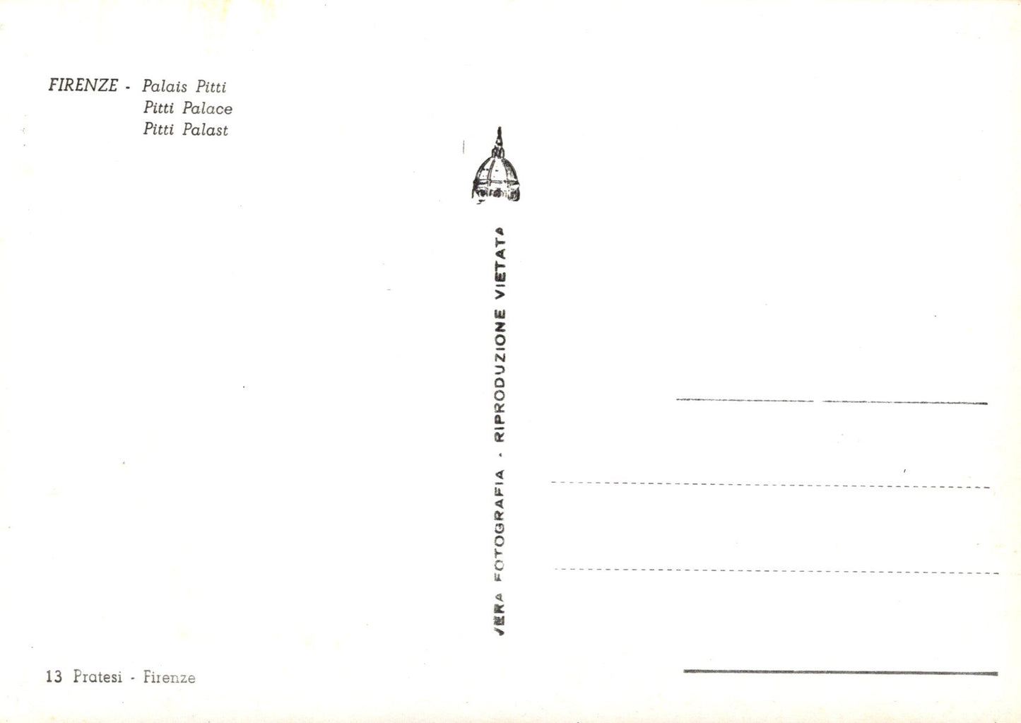 Vintage postcard with text and a logo on a white background