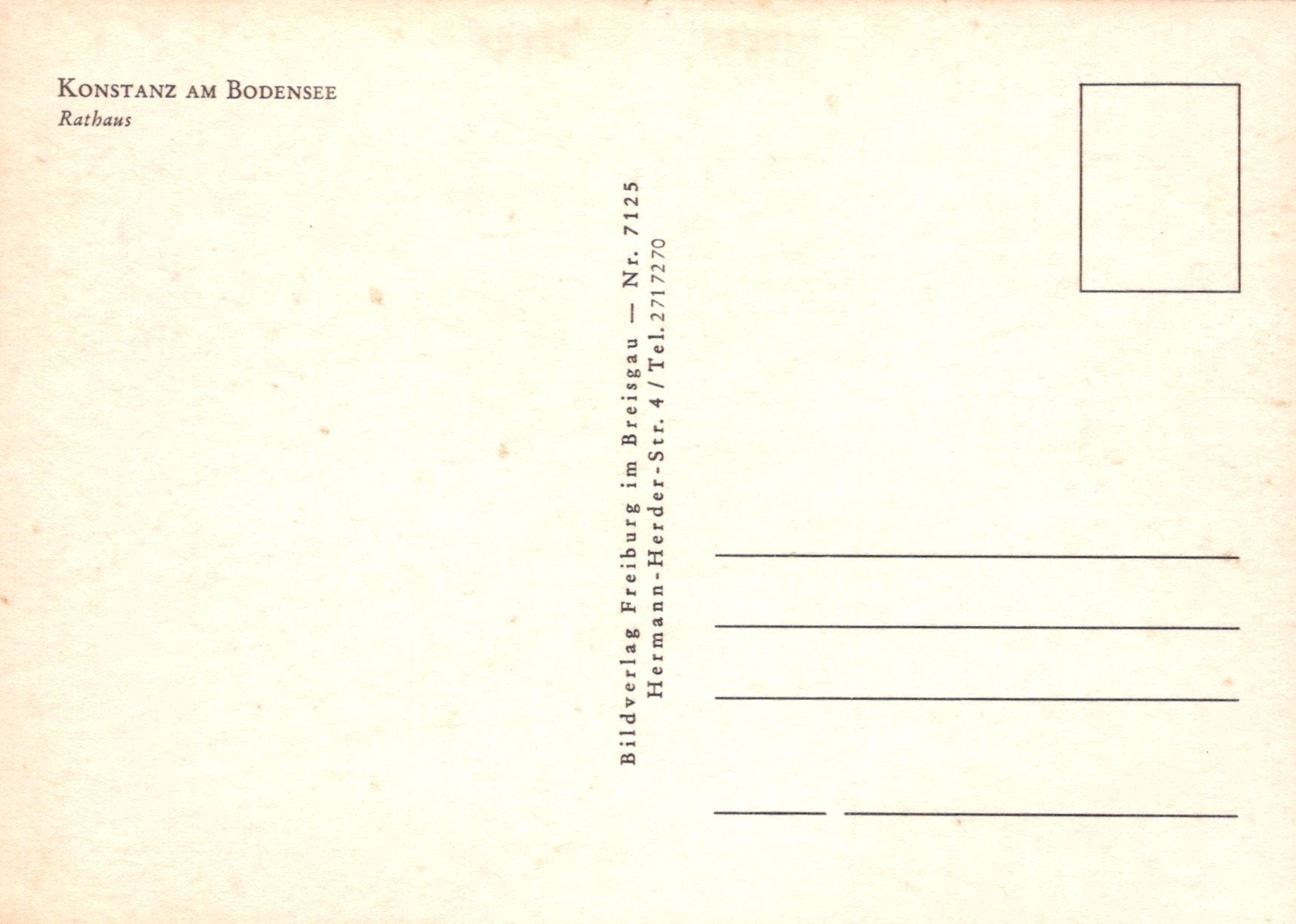 Germany Postcard - Konstanz Am Bodensee, Rathaus  VT322
