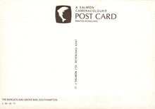 Load image into Gallery viewer, Back of a Salmon Cameracolour postcard with branding and text.
