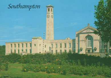 Historic building with clock tower in Southampton, UK