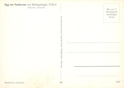 Austria Postcard - Egg Am Faakersee Mit Mittagskagel  VT314