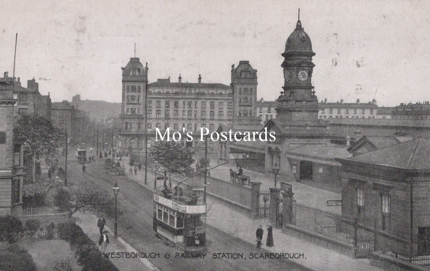 Yorkshire Postcard - Scarborough, Westborough and Railway Station   SW18879