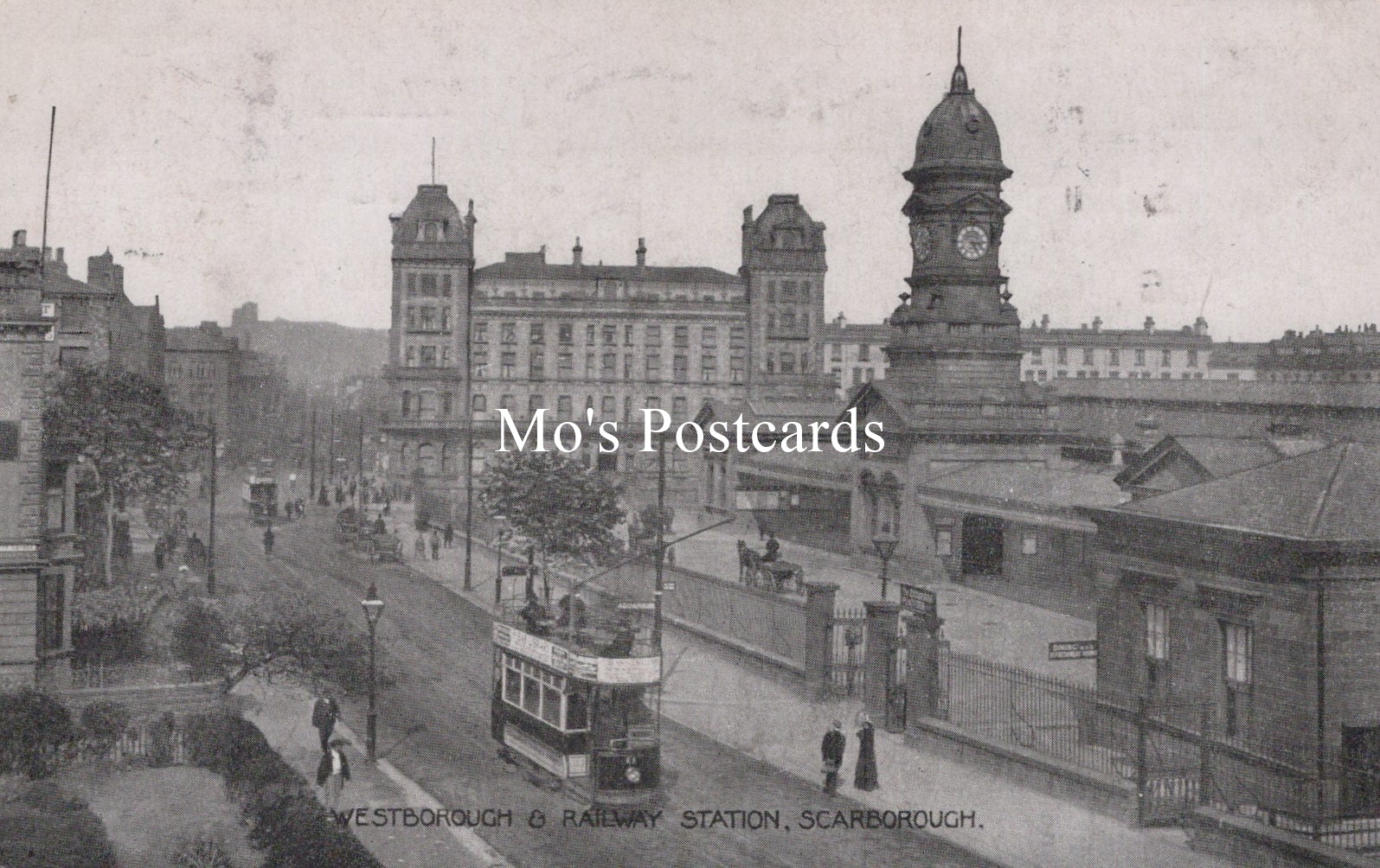 Yorkshire Postcard - Scarborough, Westborough and Railway Station   SW18879