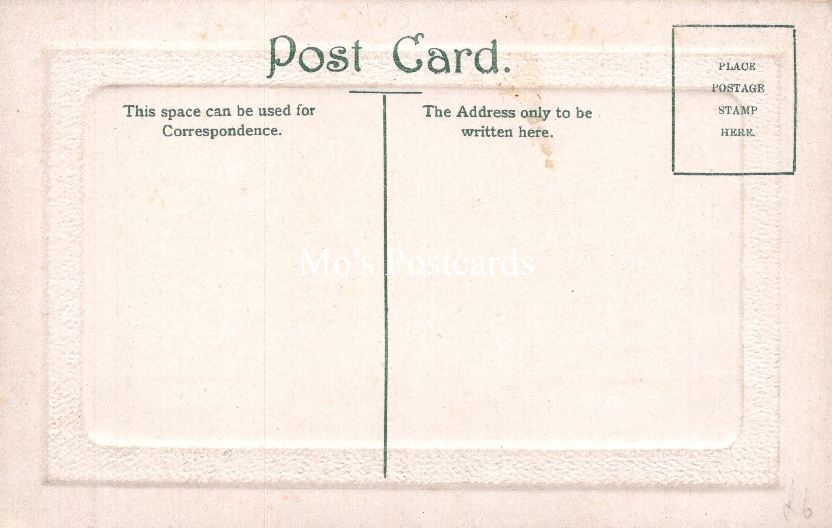 Vintage-style postcard with text and a white center
