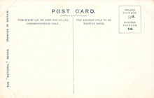 Load image into Gallery viewer, Back of a vintage postcard with printed text and postage information.
