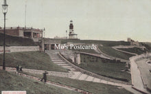 Load image into Gallery viewer, Vintage black and white photo of a lighthouse and steps with &#39;Mo&#39;s Postcards&#39; text overlay.

