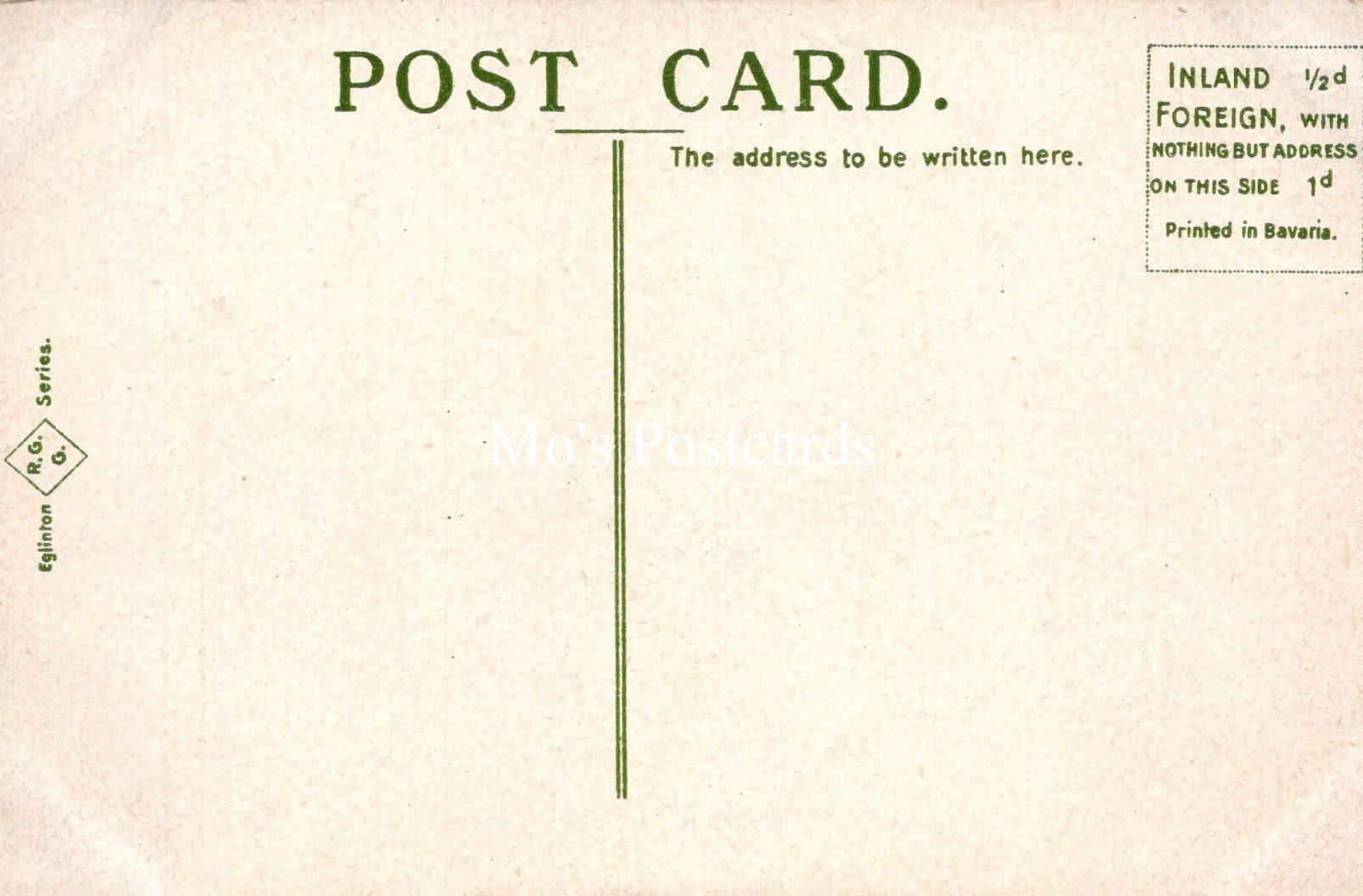 Vintage postcard with text and address line on a beige background