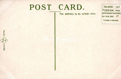 Vintage postcard with text and address line on a beige background