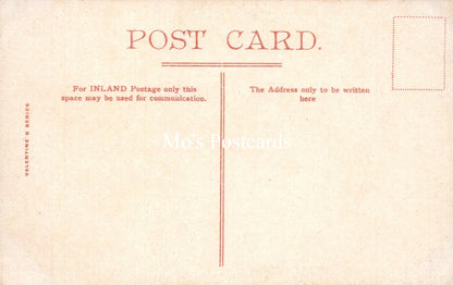 Vintage-style postcard with text and a brand name on a beige background