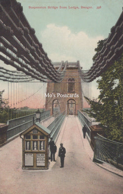 Wales Postcard - Suspension Bridge From Lodge, Bangor  SW19452