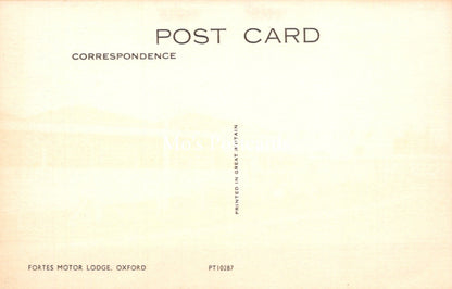 Back of a postcard with 'Post Card Correspondence' text and a blurred background.