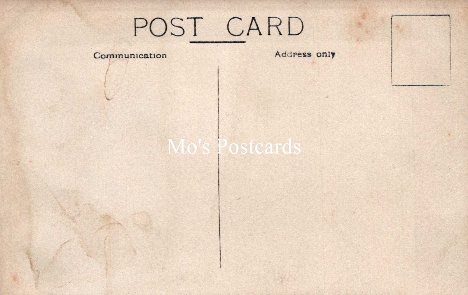 Vintage-style postcard with 'Mo's Postcards' branding