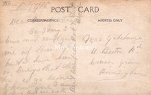 Load image into Gallery viewer, Vintage postcard with handwritten text and &#39;Mo&#39;s Postcards&#39; branding.
