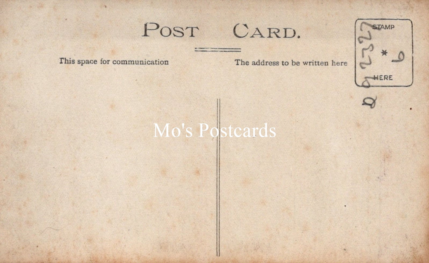 Vintage-style postcard with 'Mo's Postcards' branding