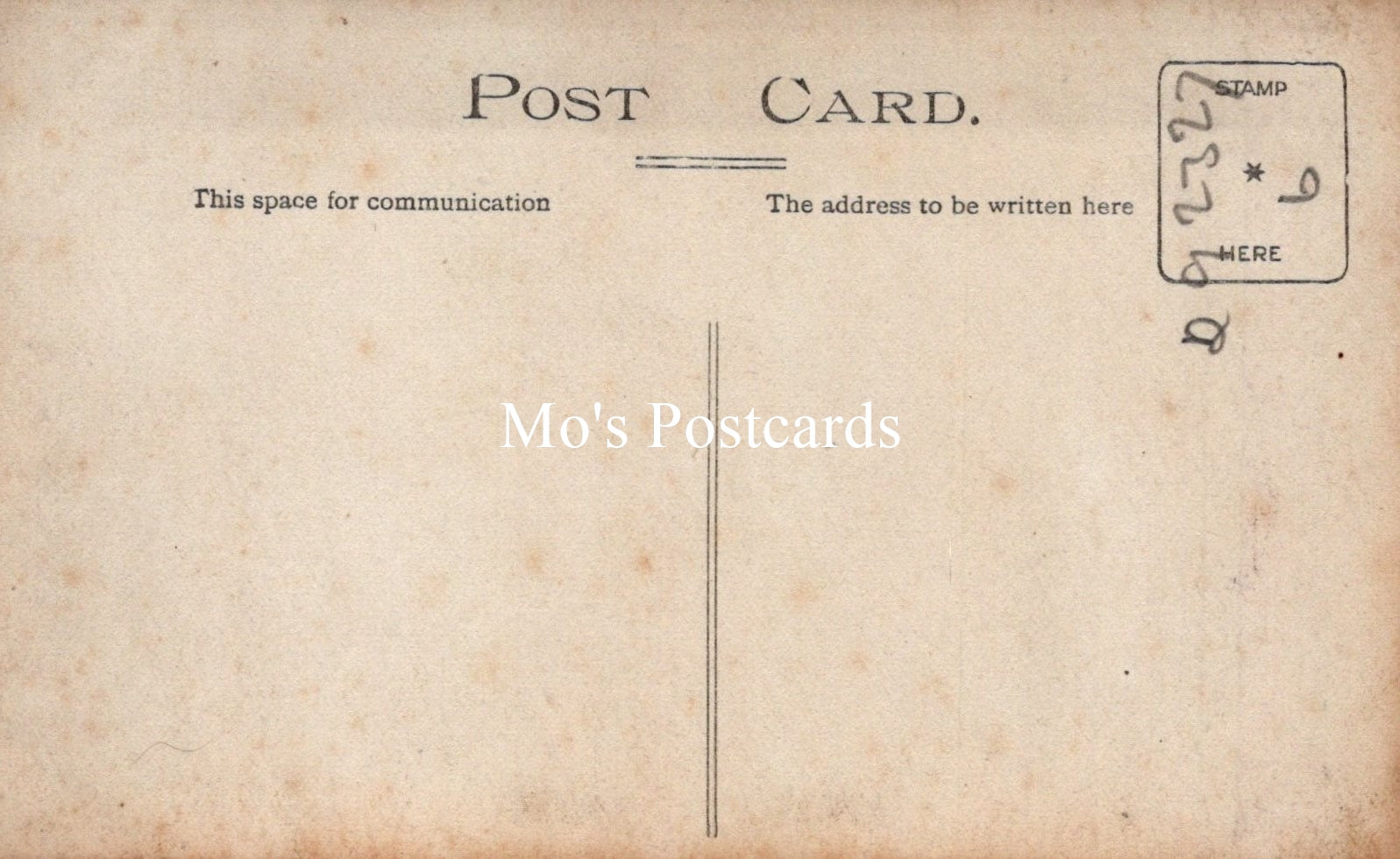 Vintage-style postcard with 'Mo's Postcards' branding