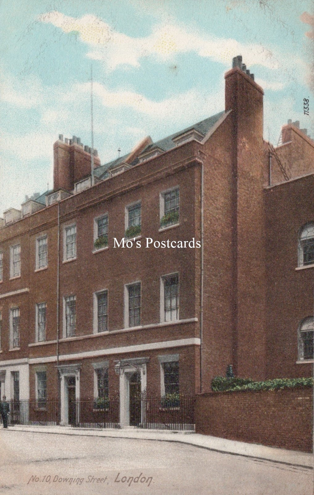 Vintage postcard of a brick building in London  