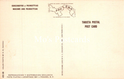 Vintage postcard from Panama with a map and text
