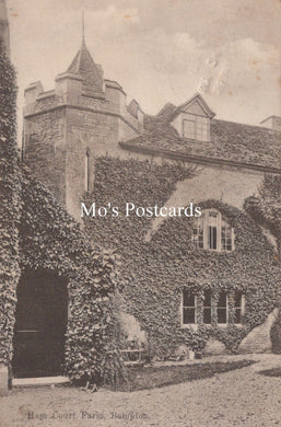 Vintage postcard of a large house with ivy-covered walls and a tower, labeled 'Mo's Postcards'.