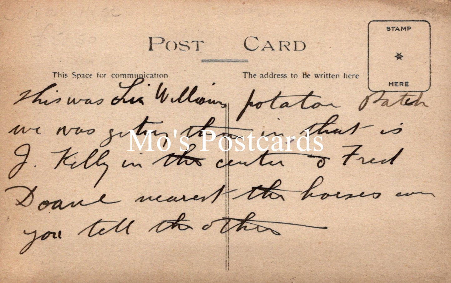 Vintage postcard with handwritten text  