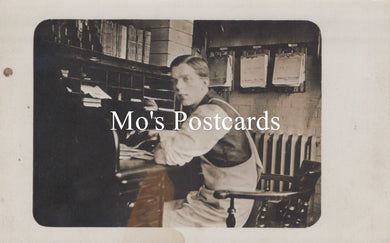 Social History Postcard -  Young Man Working in a Leicester Office SW19653