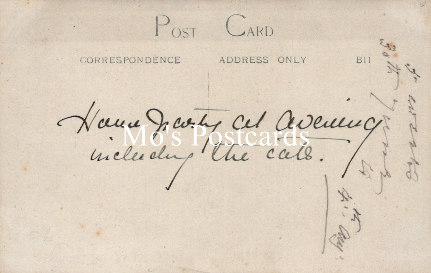 Vintage postcard with handwritten text 