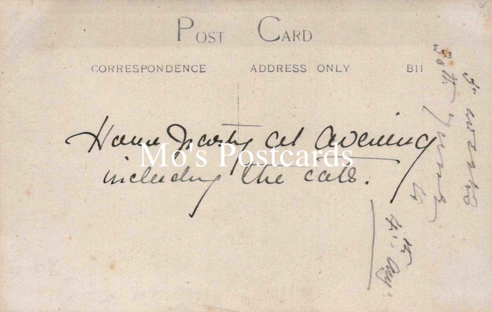 Vintage postcard with handwritten text 