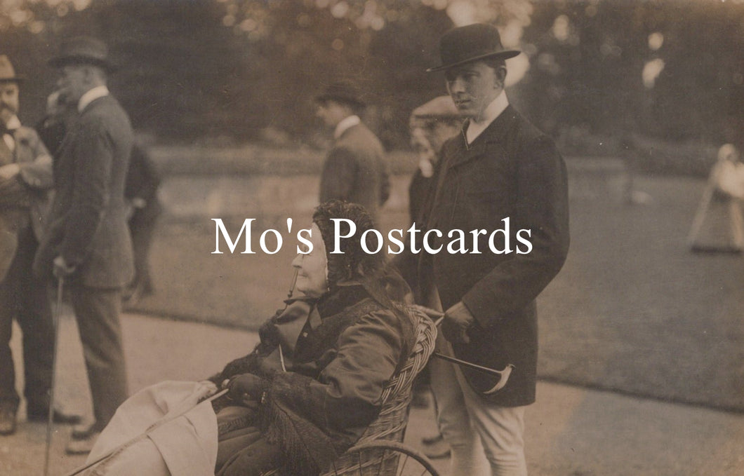 Vintage black and white photo of people in a park 