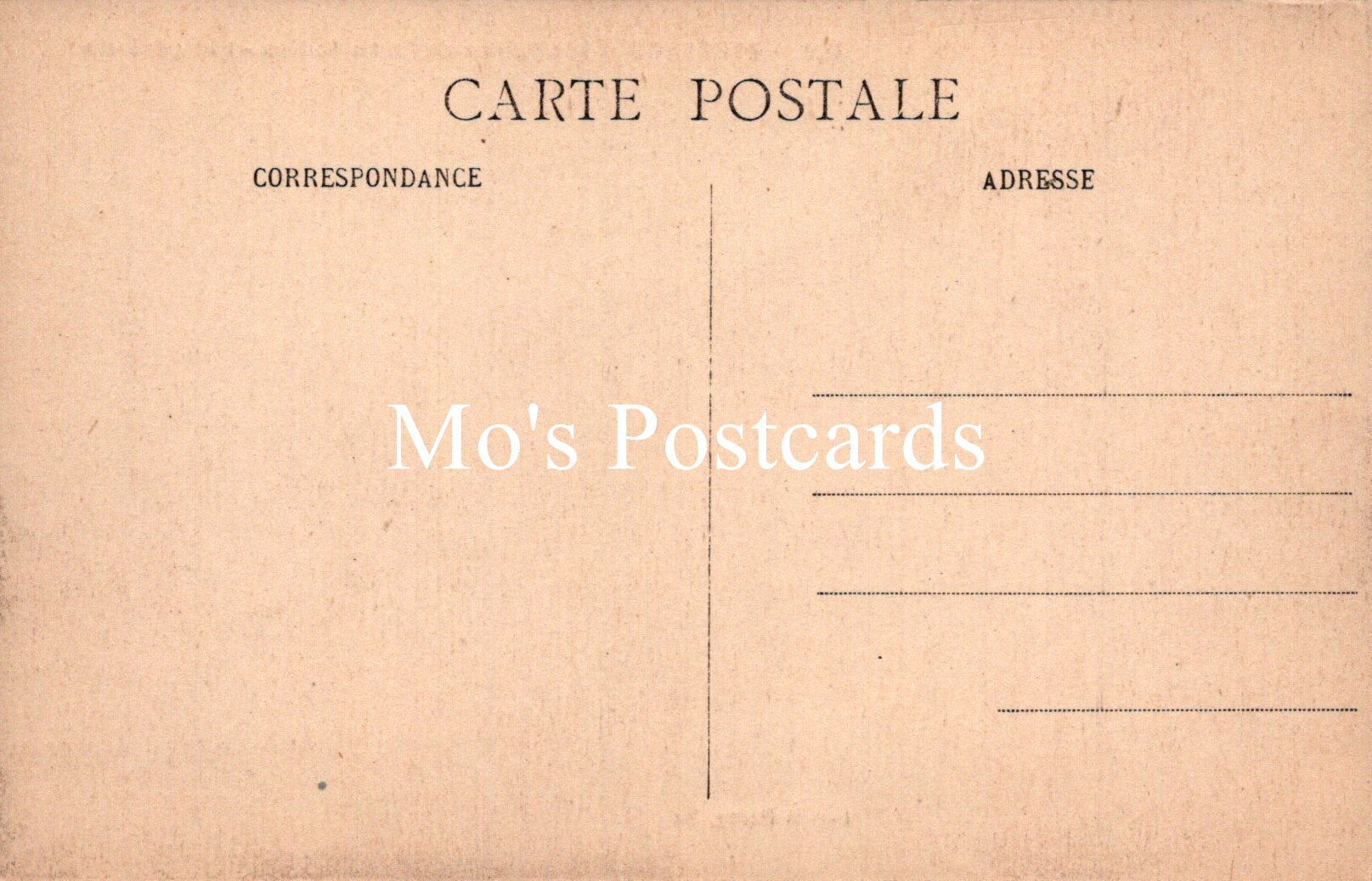 Vintage-style postcard with 'Mo's Postcards' branding on a beige background