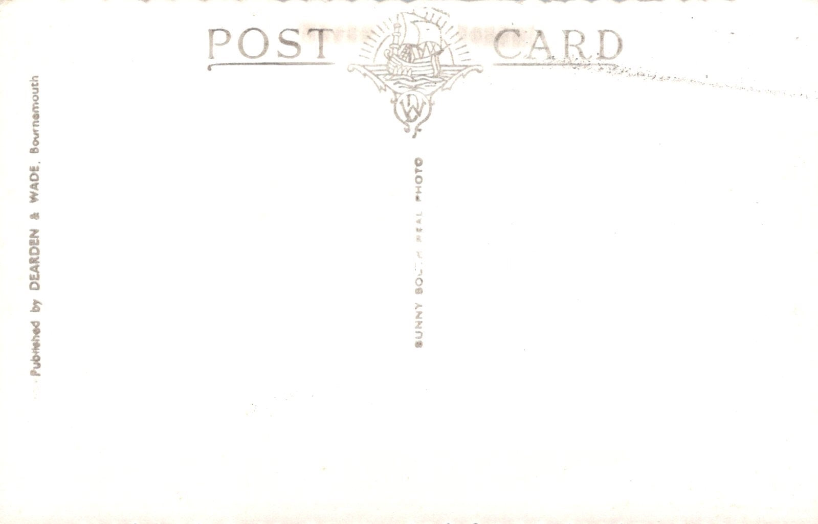 Vintage-style postcard with decorative text and design elements on a white background