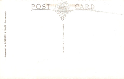 Vintage-style postcard with decorative text and design elements on a white background