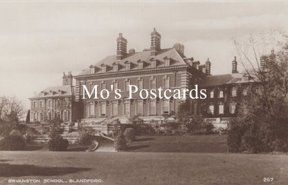 Vintage black and white photograph of a large building 