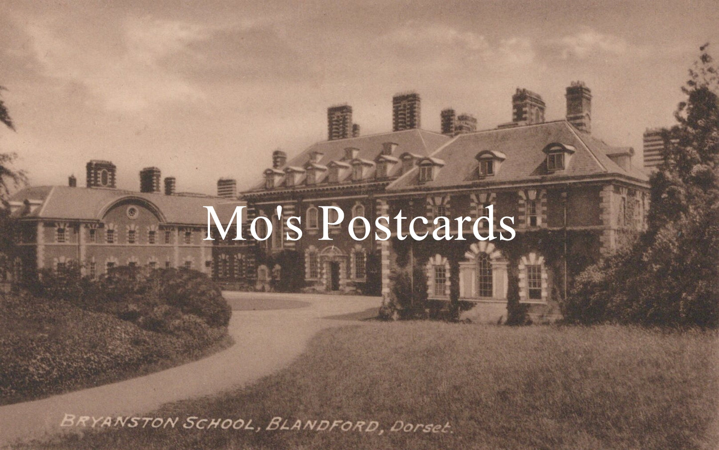Vintage-style image of a school building 