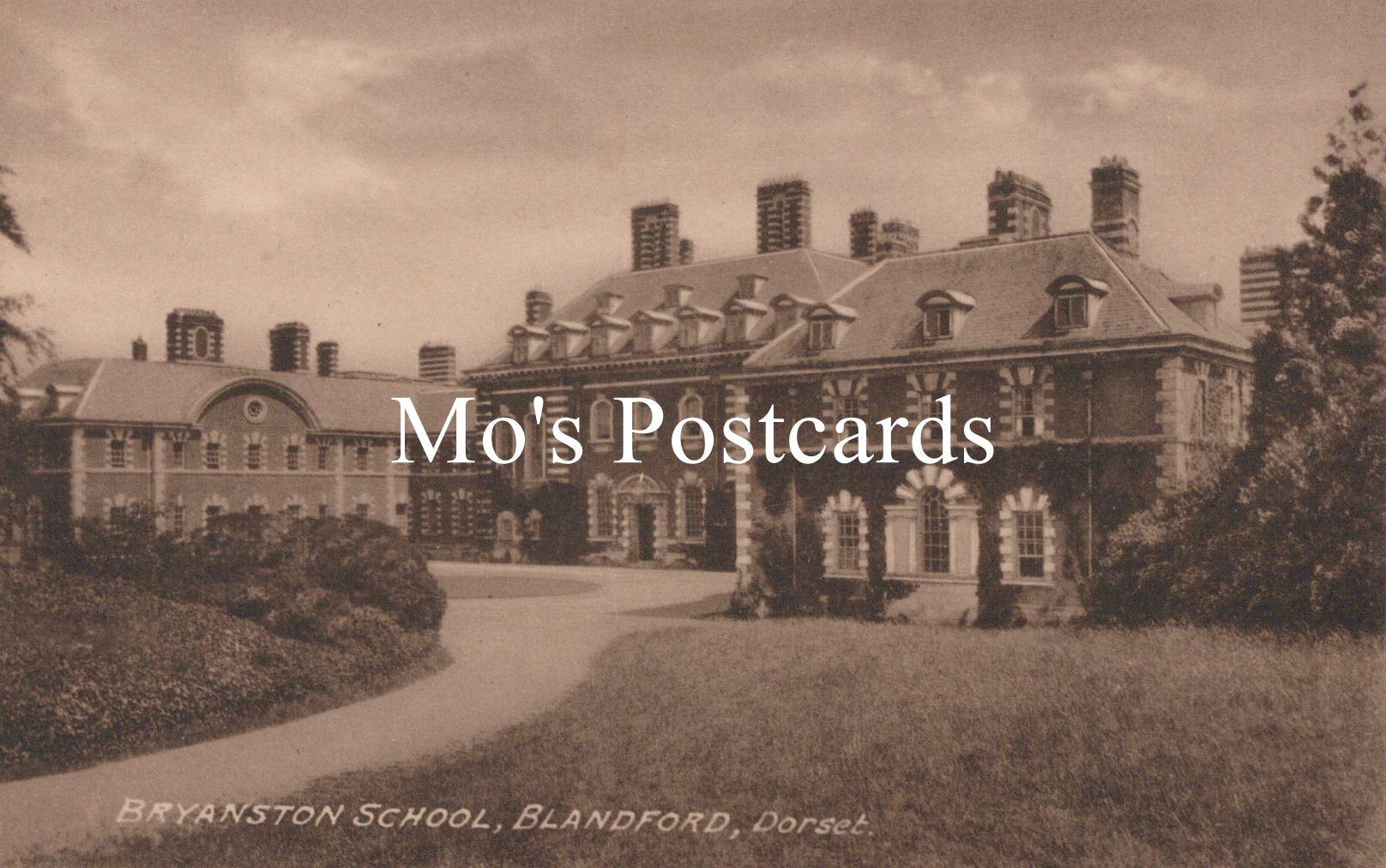 Vintage-style image of a school building 