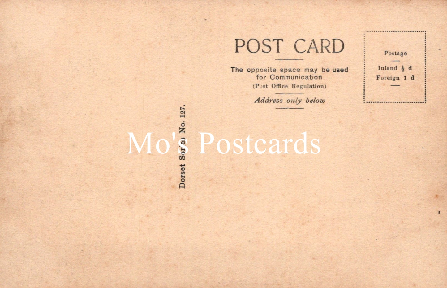 Vintage-style postcard with 'Moji Postcards' branding on a beige background