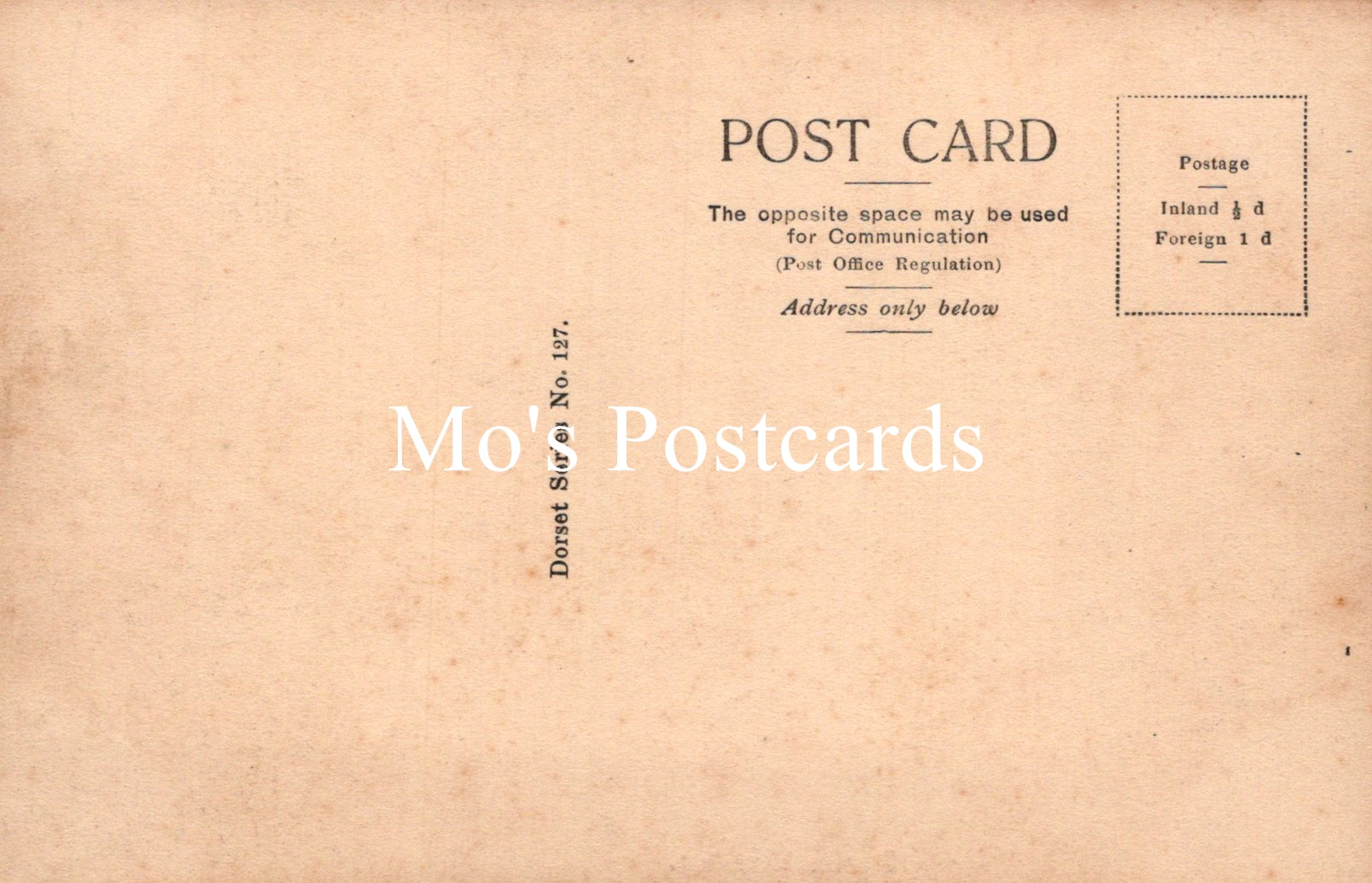 Vintage-style postcard with 'Moji Postcards' branding on a beige background