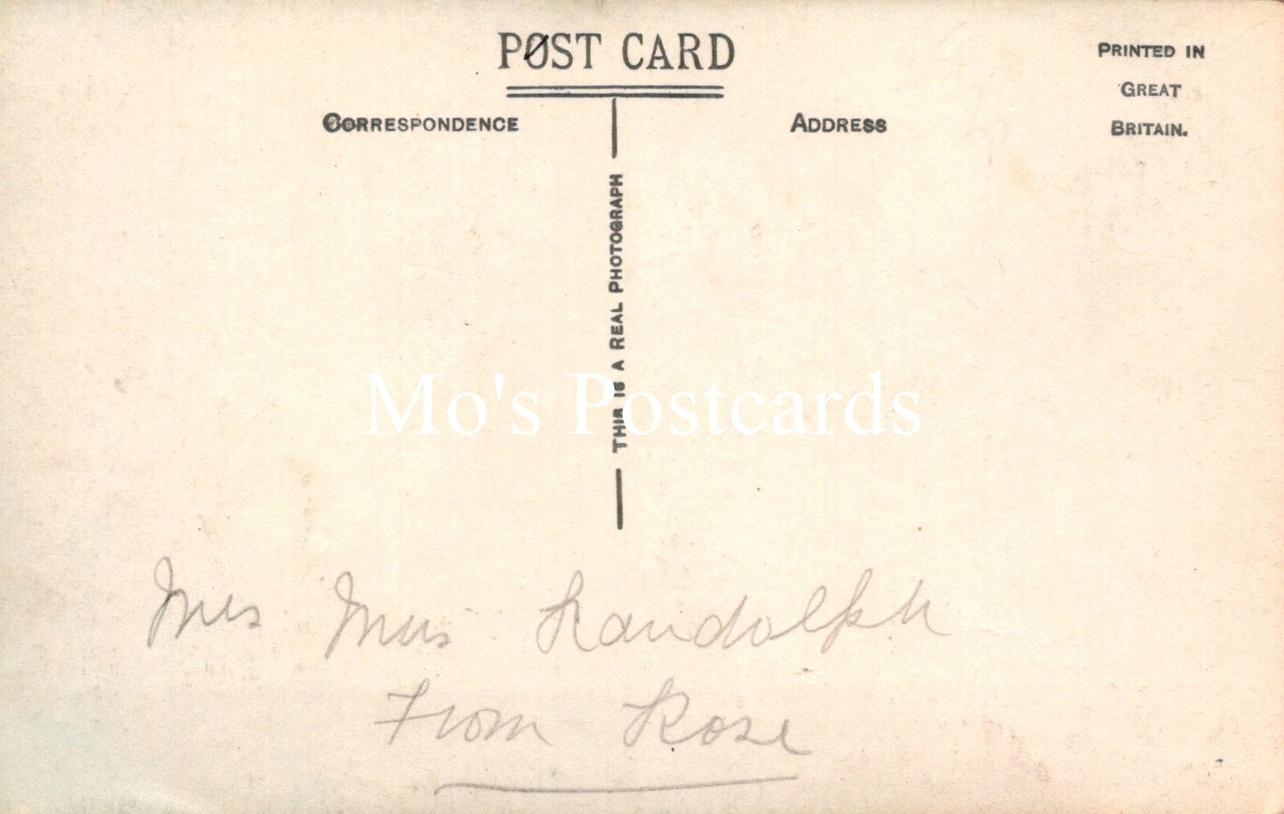 Vintage postcard with typewritten text and signature 