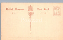 Load image into Gallery viewer, Vintage British Museum postcard with decorative elements and text.
