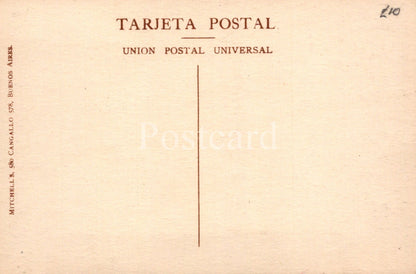 Back of a postcard with 'TARJETA POSTAL' and 'Union Postal Universal' text on a beige background.