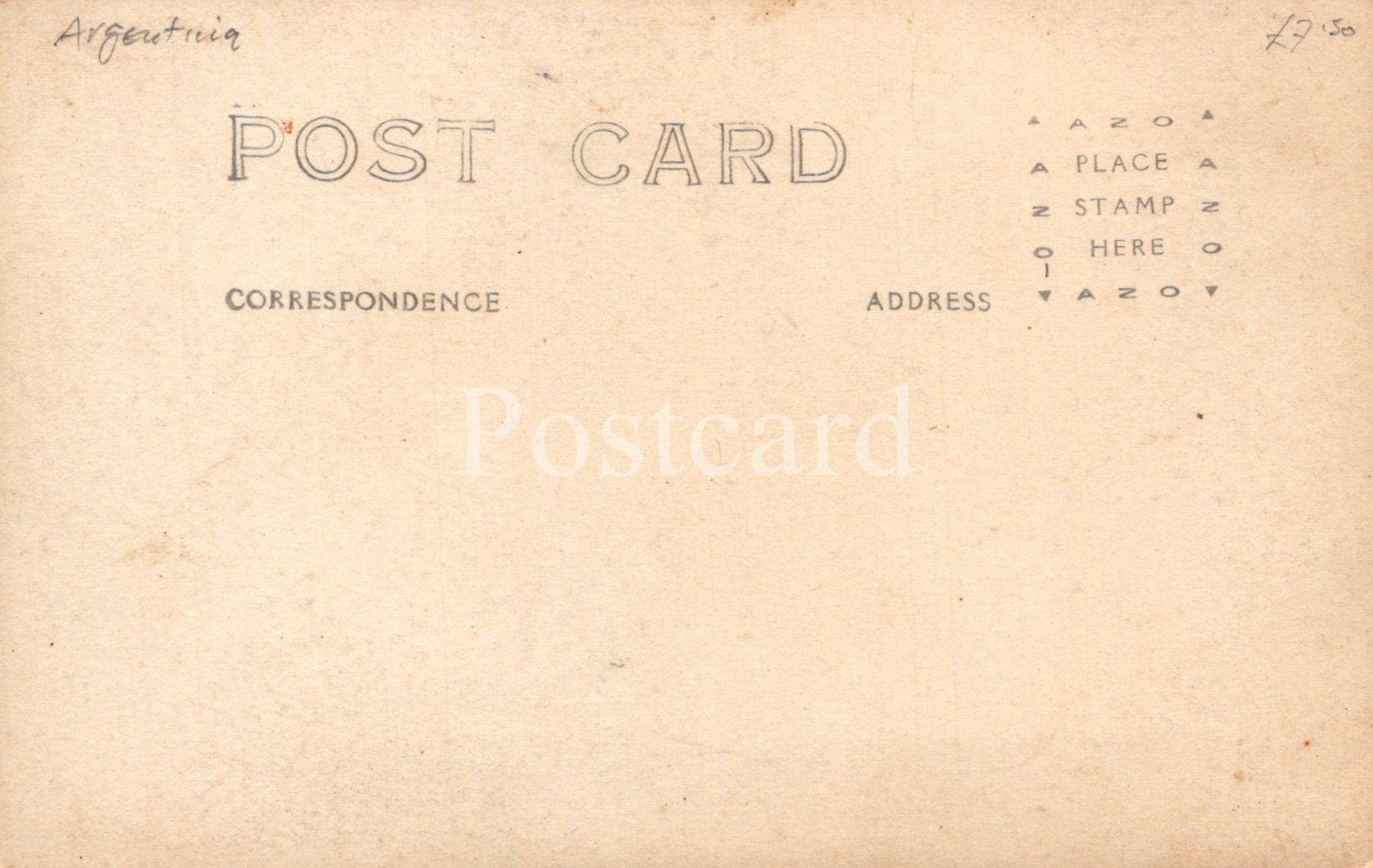Vintage postcard with typewritten text on a beige background