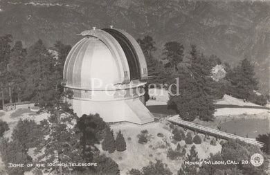 Dome of the 100-inch telescope at Mount Wilson, California, on a postcard.