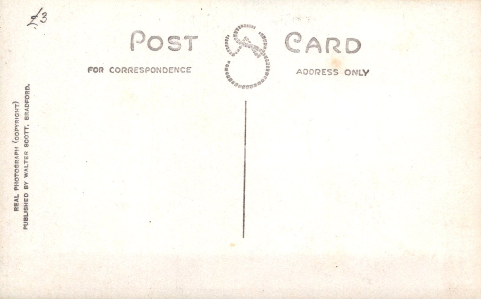 Back of a vintage postcard with 'Post Card' and 'Address Only' text.