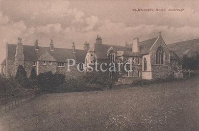 Vintage black and white postcard of a large building with 'St Michael's Home, Arbroath' text.